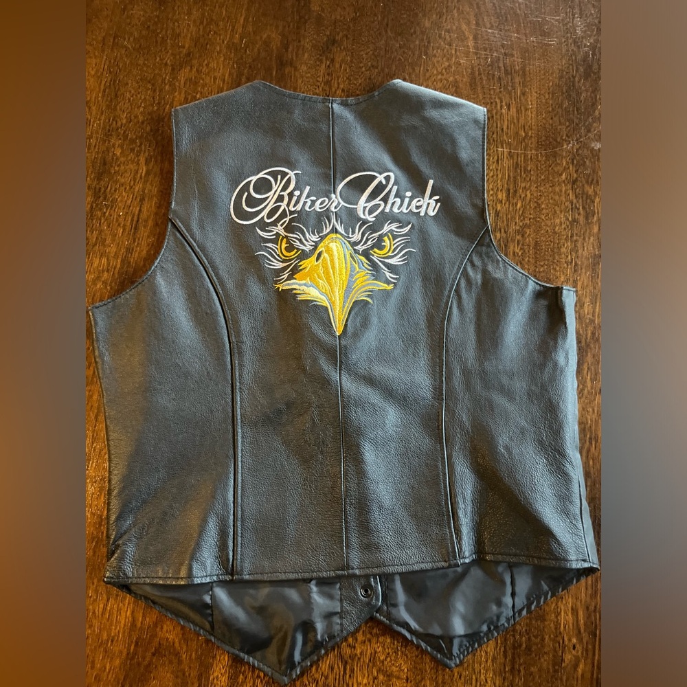 Leather Vest Biker Chick - Size X-Large